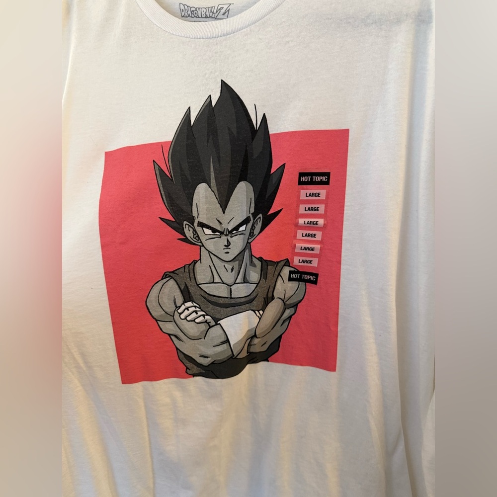 Hot Topic White Vegeta Graphic longsleeve